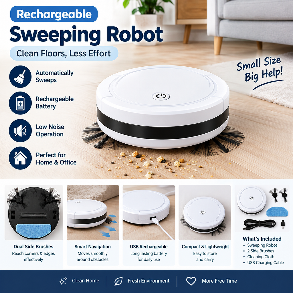 Rechargeable Sweeping Robot – Automatic Floor Cleaning Helperc