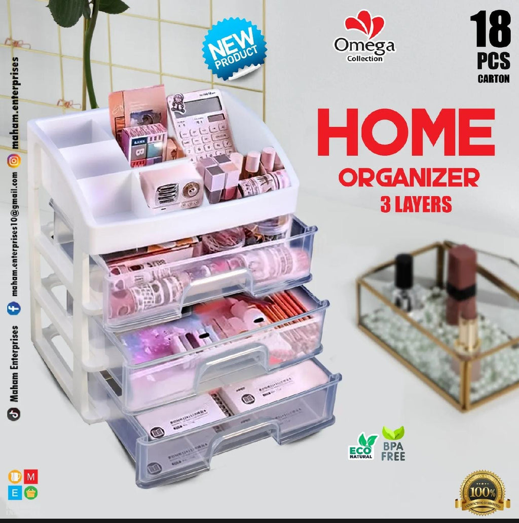 3-Layer Makeup & Cosmetics Organizer