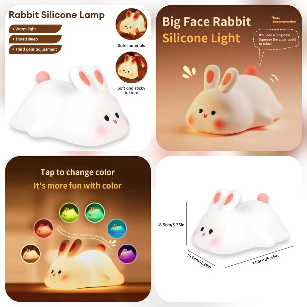 Rechargeable Rabbit Lamp – Cute LED Night Light
